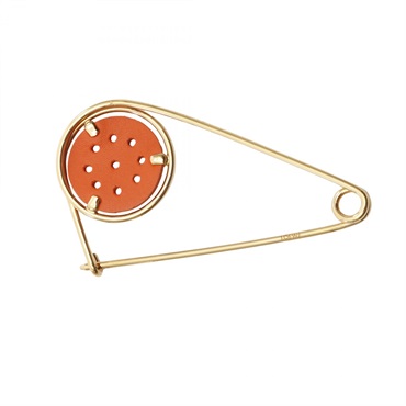 LOEWE Meccano pin Brooch Gold Plated Used Women