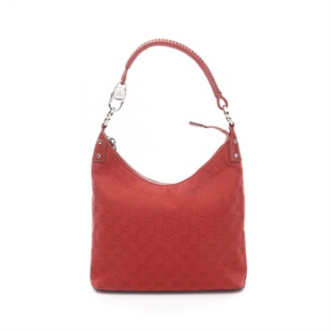 GUCCI GG canvas Shoulder Bag 115003 canvas leather Red Used Women SHW
