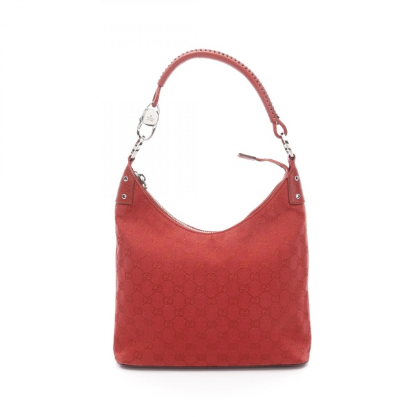 GUCCI GG canvas Shoulder Bag 115003 canvas leather Red Used Women SHW