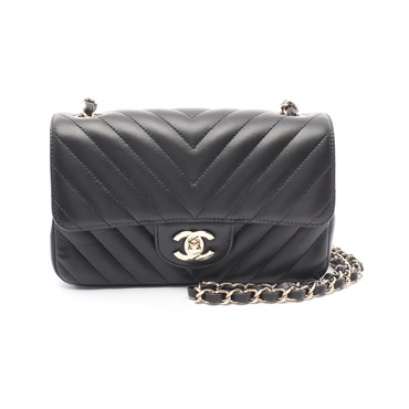 CHANEL Mini Matelasse 20 V-Stitch Chevron chain Shoulder Bag A69900 Lambskin GHW