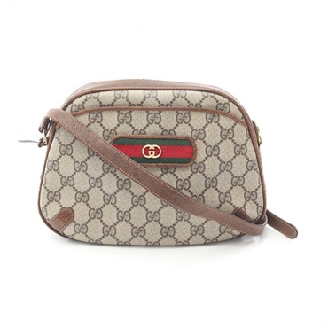 GUCCI Old Gucci Sherry Line Shoulder Bag 9846001 canvas leather Beige Brown Used