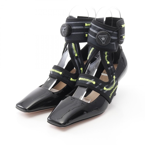 Christian Dior × Roger Vivier 62-22 pumps Patent leather Fabric Black Women #35