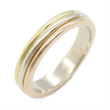 CARTIER Vendome Ring 18KYG Yellow 18KWG Three Gold Used women US size 5 #50