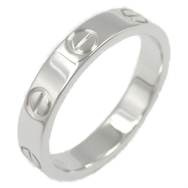 CARTIER Mini Love Ring 18KWG White Gold Used women US size 4.75 #49