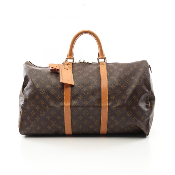LOUIS VUITTON Keepall 50 travel hand bag M41426 Monogram leather Brown Used LV