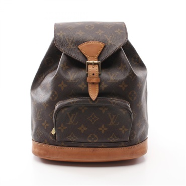 LOUIS VUITTON Montsouris MM Rucksack Backpack M51136 Monogram leather Brown Used