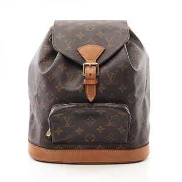 LOUIS VUITTON Montsouris MM Rucksack Backpack M51136 Monogram leather Brown Used