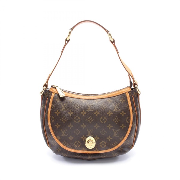 LOUIS VUITTON Tolum PM Monogram Shoulder Bag M40076 PVC Brown Used Women