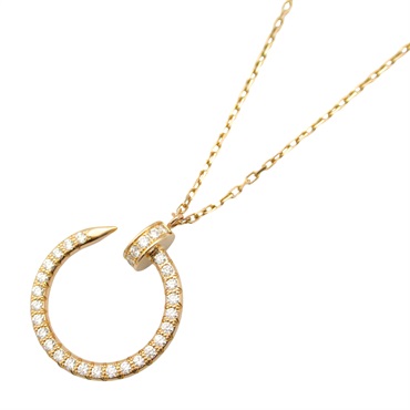 CARTIER Juste un Clou Diamond Necklace Pendant 18KPG Pink Rose Gold Used women