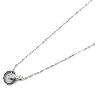 CARTIER Baby Love Necklace Diamond Ceramic 18KWG White Gold Black Used women