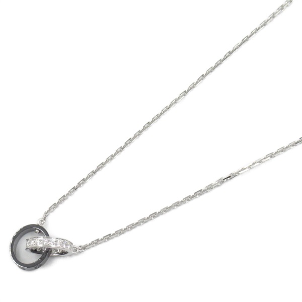 CARTIER Baby Love Necklace Diamond Ceramic 18KWG White Gold Black Used women