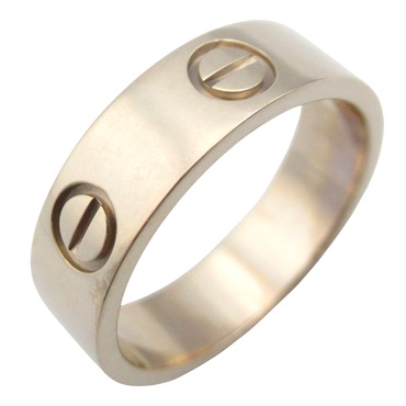 CARTIER Love Ring 18KWG White Gold Used unisex US size 6.25 #53