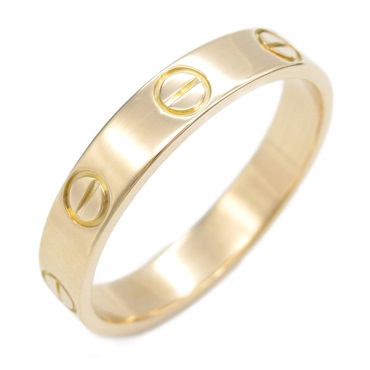 CARTIER Mini Love Ring 18PG Pink Rose Gold Used unisex US size 6.5 #53