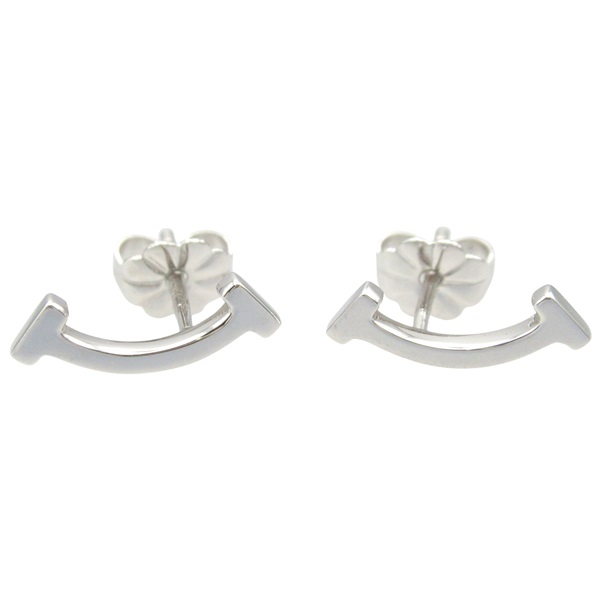 TIFFANY＆CO T Smile Pierced earrings 18KWG White Gold Used women