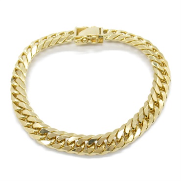 JEWELRY Double 8 Side Flat Link Chain Bracelet 19cm 18KYG Yellow Gold Used