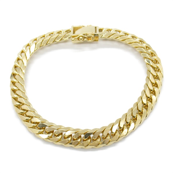 JEWELRY Double 8 Side Flat Link Chain Bracelet 19cm 18KYG Yellow Gold Used