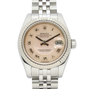 ROLEX Datejust D Wrist Watch 179174NRD Automatic 18KWG Gold SS Used Women