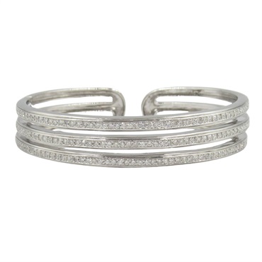 JEWELRY Bangle 16cm 18KWG White Gold Diamond Used Women