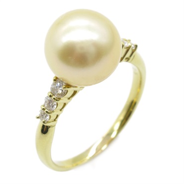JEWELRY Pearl Diamond Ring 18KYG Yellow Gold Yellow Used women US size 7.5