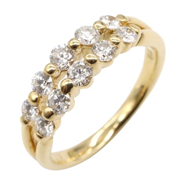 JEWELRY Ring 18KYG Yellow Gold Diamond Used Women Size 4