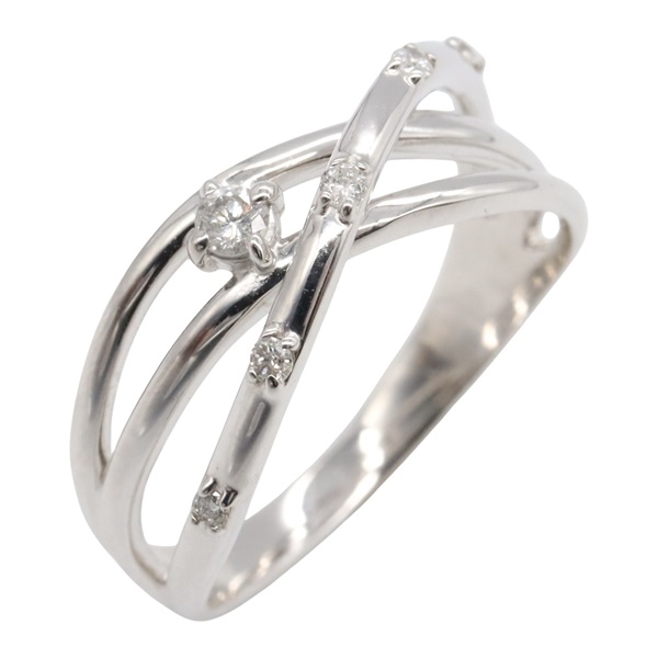 JEWELRY Ring 18KWG White Gold Diamond Used Women Size 5.5