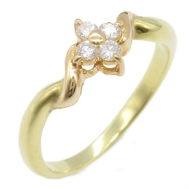 JEWELRY Ring 18KYG Yellow Gold Diamond Used Size 5.5