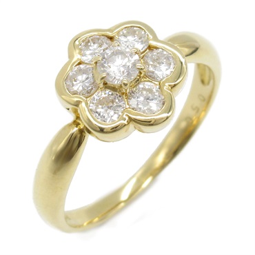 JEWELRY Ring 18KYG Yellow Gold Diamond Used Women Size 5
