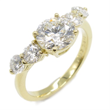 JEWELRY Diamond Ring 18KYG Yellow Gold Used women US size 6.25