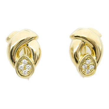 POLA Diamond screw back earrings teardrop 18KYG Yellow Gold Used women