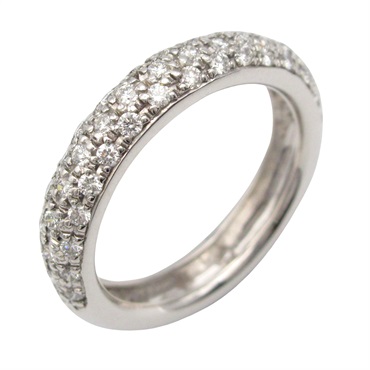 JEWELRY Diamond Ring 18KWG White Gold Used women US size 4.75