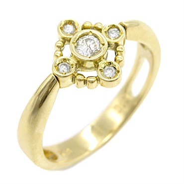 JEWELRY Diamond Ring 18KYG Yellow Gold Used Women US size 6