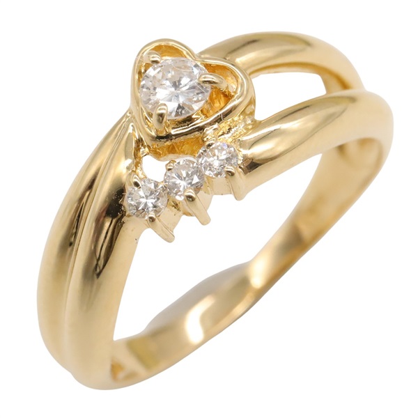 JEWELRY Diamond Ring 18KYG Yellow Gold Used women US size 5.75
