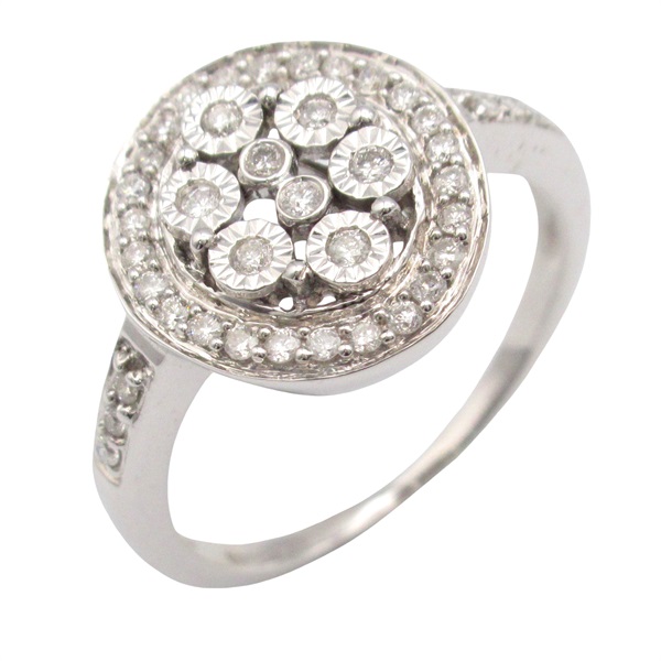 JEWELRY Diamond Ring 18KWG White Gold Used women US size 5.25