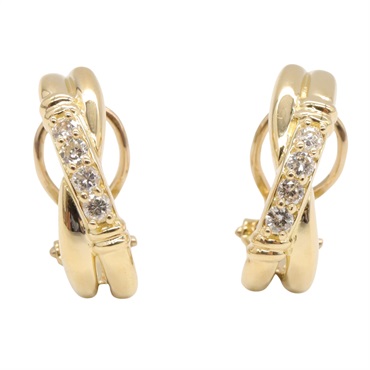 JEWELRY Diamond clip-on earrings 18KYG Yellow Gold Used women
