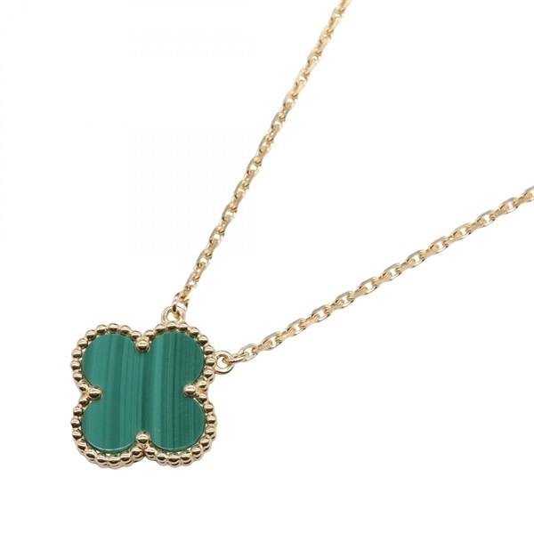 Van Cleef & Arpels Vintage Alhambra Malachite Necklace 18KYG Gold Green Used
