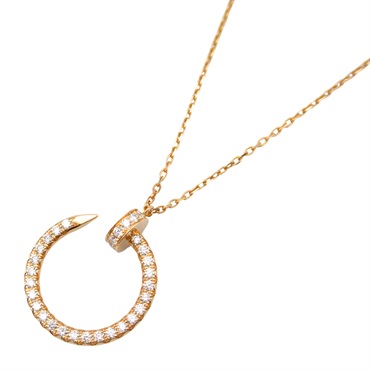 CARTIER Juste un Clou Diamond Necklace 18KPG Pink Rose Gold Used women Pendant