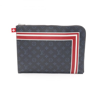 LOUIS VUITTON Pochette Jules GM clutch bag M61679 Monogram Cobalt canvas used LV