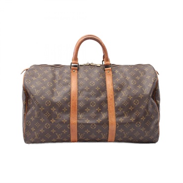 LOUIS VUITTON Keepall 50 travel hand bag M41426 Monogram canvas leather Brown