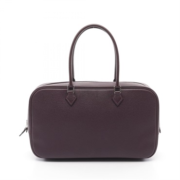 HERMES Plume Elan 28 Handbag I Epsom leather raisin Used SHW