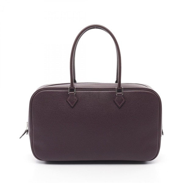 HERMES Plume Elan 28 Handbag I Epsom leather raisin Used SHW
