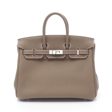 HERMES Birkin 25 Handbag Togo leather Brown Etoupe Grey Used Women B SHW