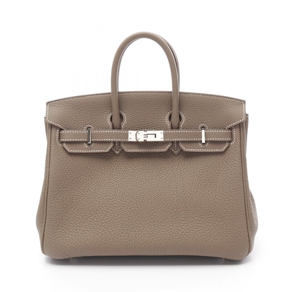 HERMES Birkin 25 Handbag Togo leather Brown Etoupe Grey Used Women B SHW