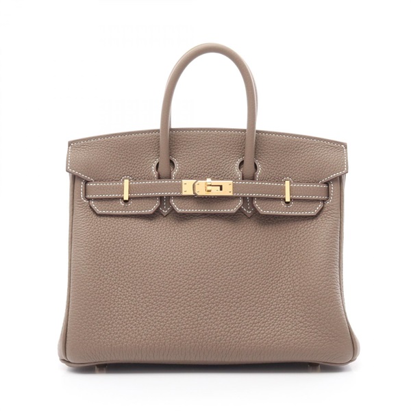 HERMES Birkin 25 Handbag W 041344CC Togo leather Etoupe Grey Used GHW