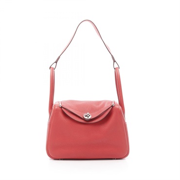 HERMES Lindy 26 Shoulder Bag 073428CK Clemence leather Pink Used Women O SHW