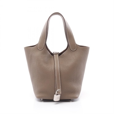 HERMES Picotin Lock PM Hand tote bag Y 056289CK Taurillon Clemence Etoupe SHW