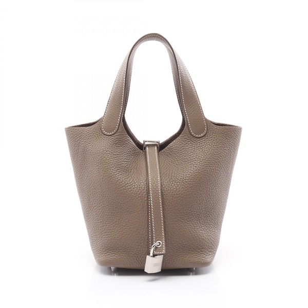 HERMES Picotin Lock PM Hand tote bag Y 056289CK Taurillon Clemence Etoupe SHW