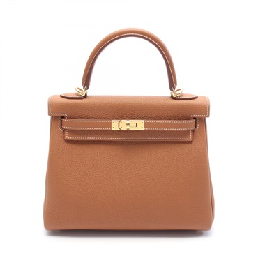 HERMES Kelly 25 Hand bag B Inside stitched 044624CC Togo leather Gold Used GHW
