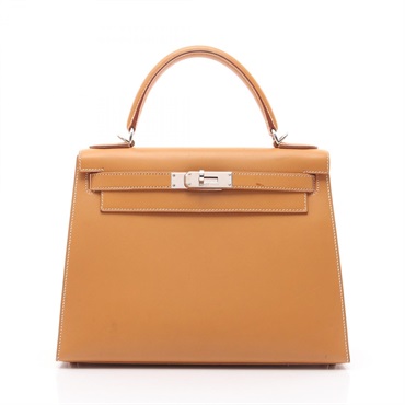 HERMES Kelly 28 Hand shoulder bag E Chamonix leather Natural sable Used SHW