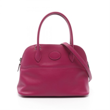 HERMES Bolide 27 Hand shoulder bag C 047653CK Swift leather Rose purple Used SHW