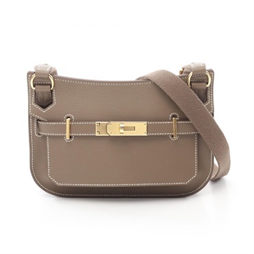 HERMES Jypsiere mini Shoulder crossbody Bag B Evercolor leather Etoupe GHW used